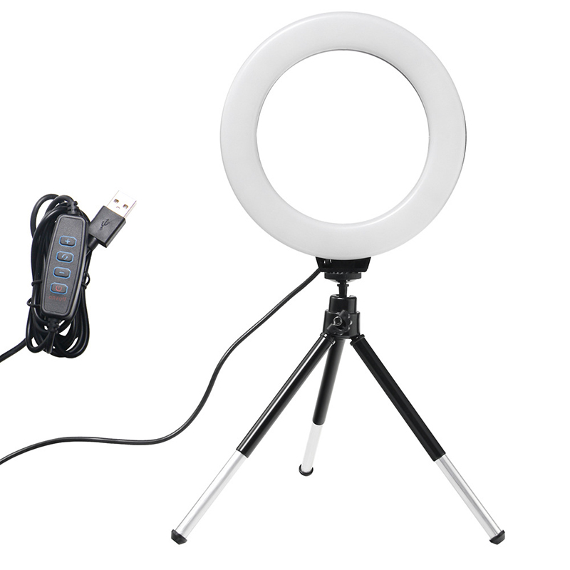 Webcam Ring Light - 6 بوصة حلقة الضوء مع ترايبود