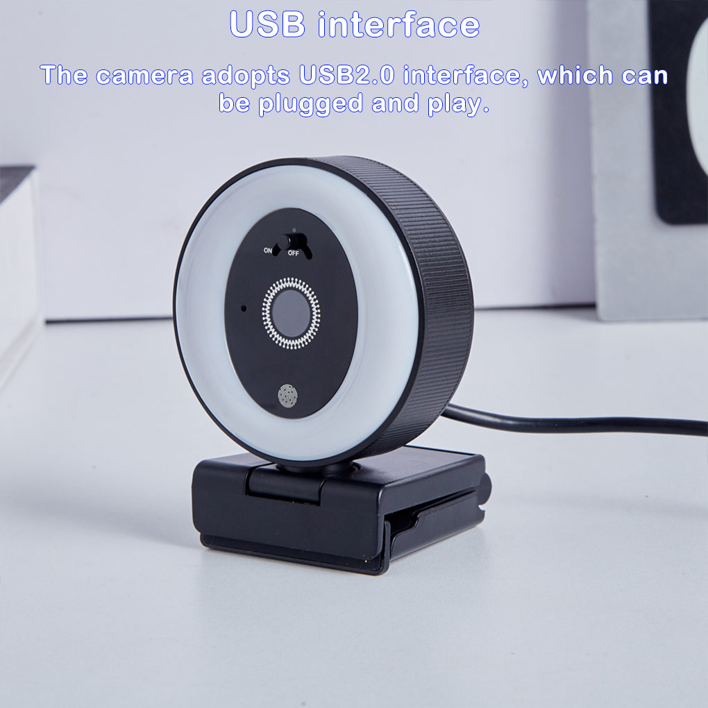Webcam Ring Light - كاميرا ويب USB عالية الدقة 2K