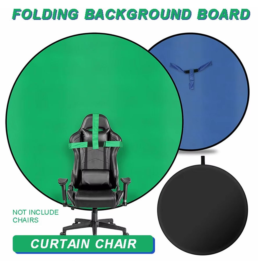 Green Screen Collapsible - خلفية تصوير دائرية قابلة للطي باللونين