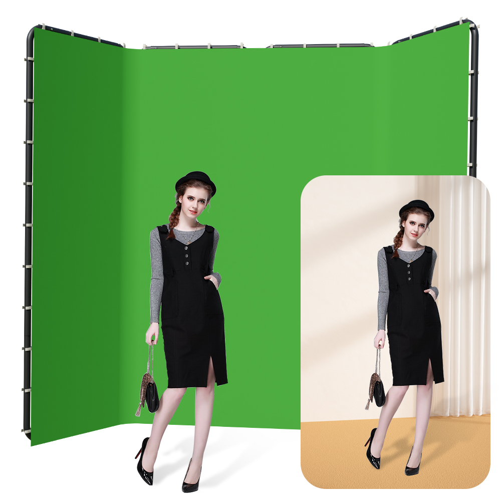 Green Screen Collapsible - حامل خلفية SH 2.4×4 متر مع