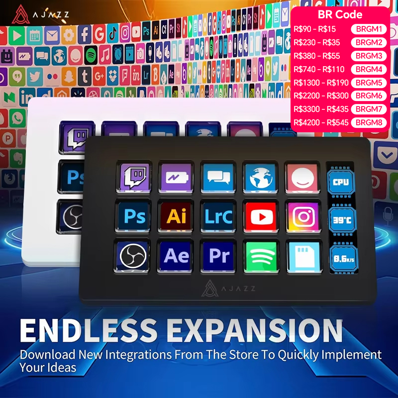 Elgato Stream Deck - لوحة تحكم متعددة الوظائف AJAZZ AKP153E/AKP03E