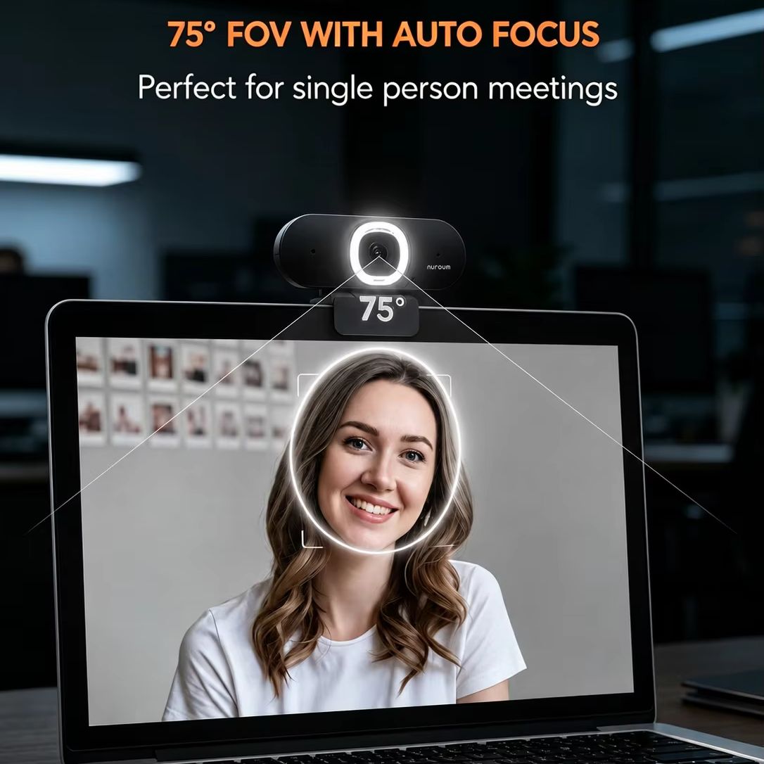 كاميرا ويب NUROUM 2K ذات الترك - مراجعة Webcam Ring Light وسعره
