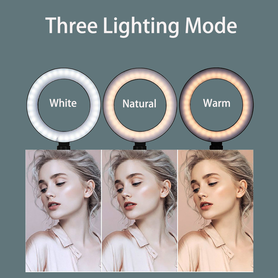 6 بوصة حلقة الضوء مع ترايبود L - مراجعة Webcam Ring Light وسعره