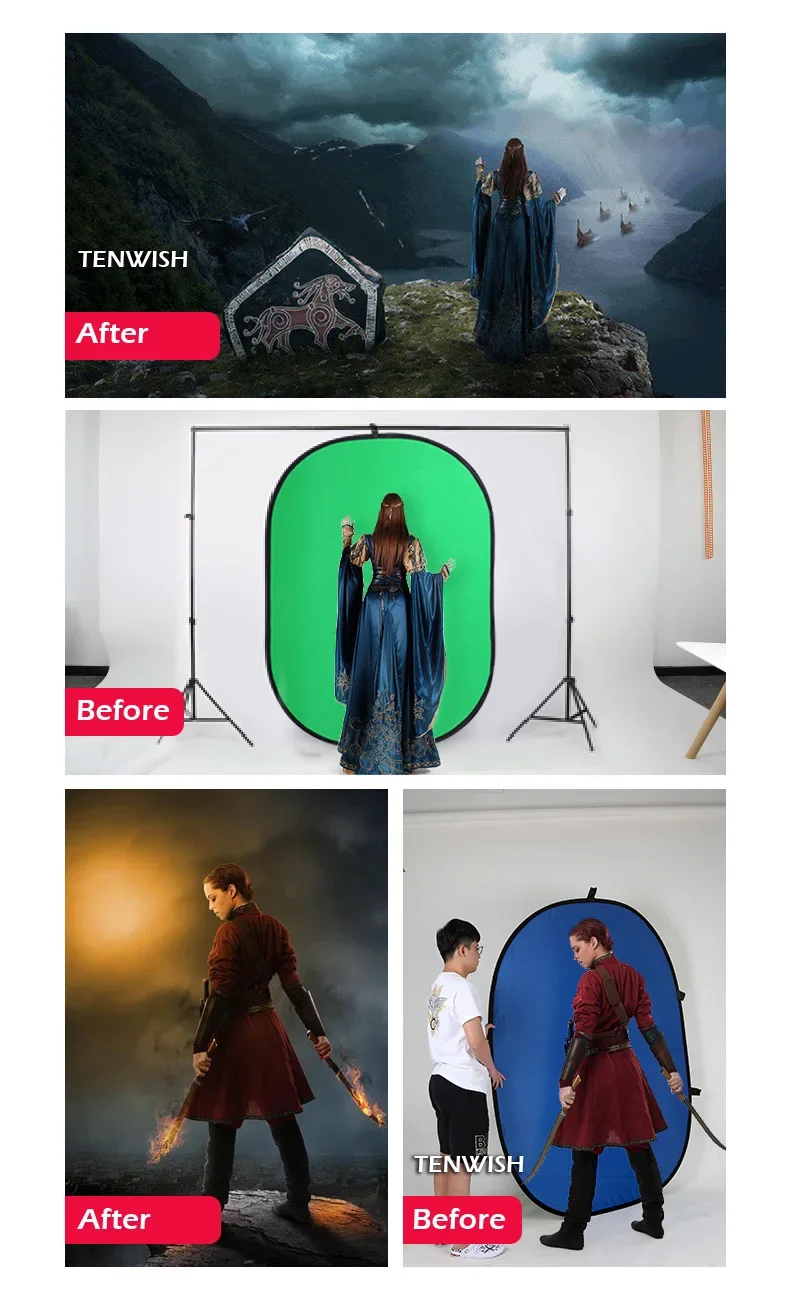 TENWISH 100*150 سنتيمتر/200*15 - مراجعة Green Screen Collapsible وسعره
