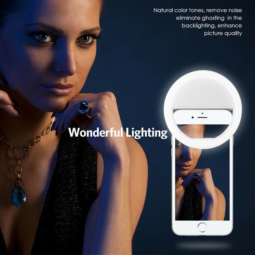 كابل شحن USB مع إضاءة حلقية LE - مراجعة Webcam Ring Light وسعره