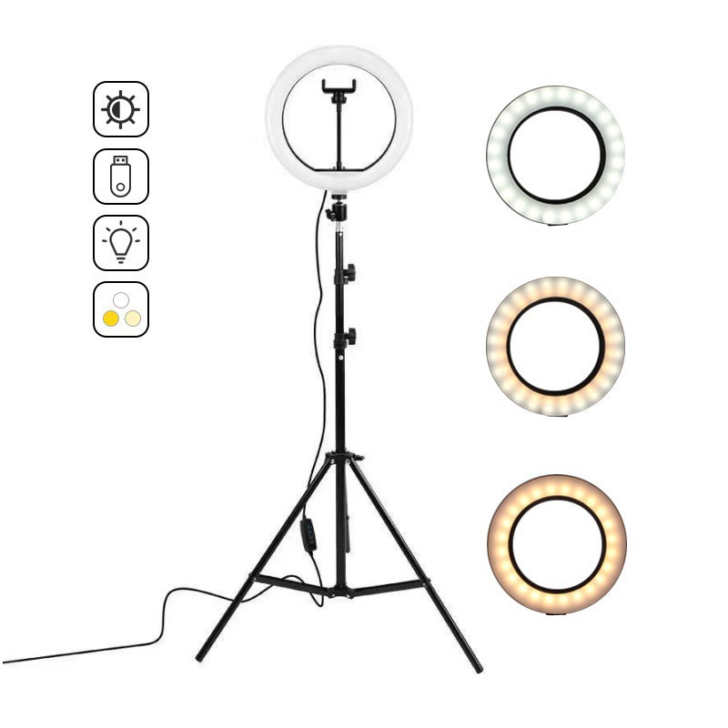 حلقة إضاءة سيلفي ليد ، مصباح ت - مراجعة Webcam Ring Light وسعره