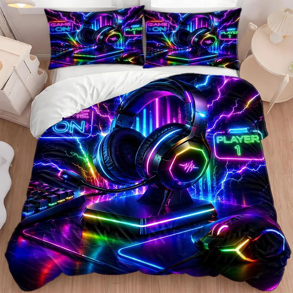 طقم غطاء لحاف بتصميم نيون للأل - مراجعة Esports Gaming Bed وسعره