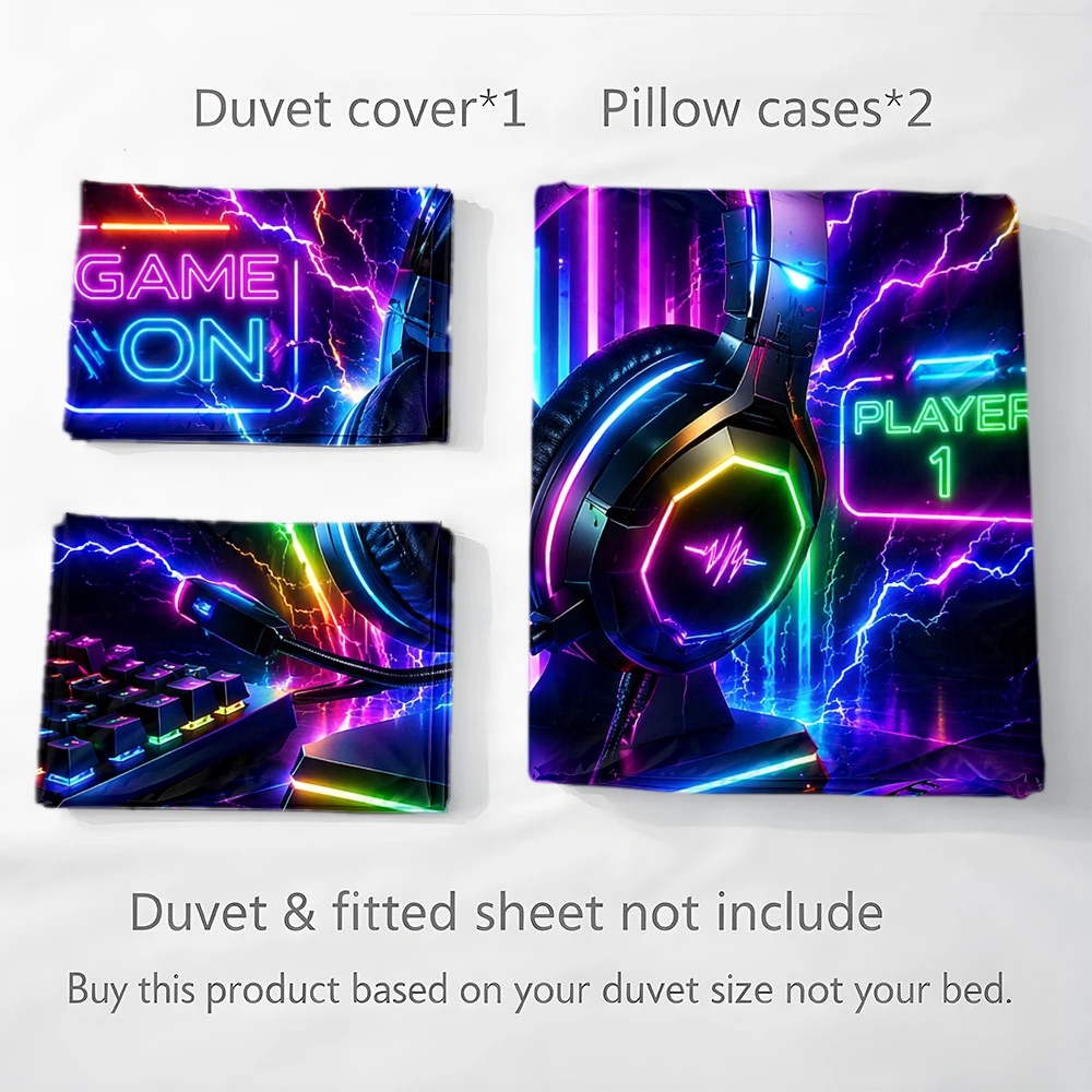 طقم غطاء لحاف بتصميم نيون للأل - مراجعة Esports Gaming Bed وسعره