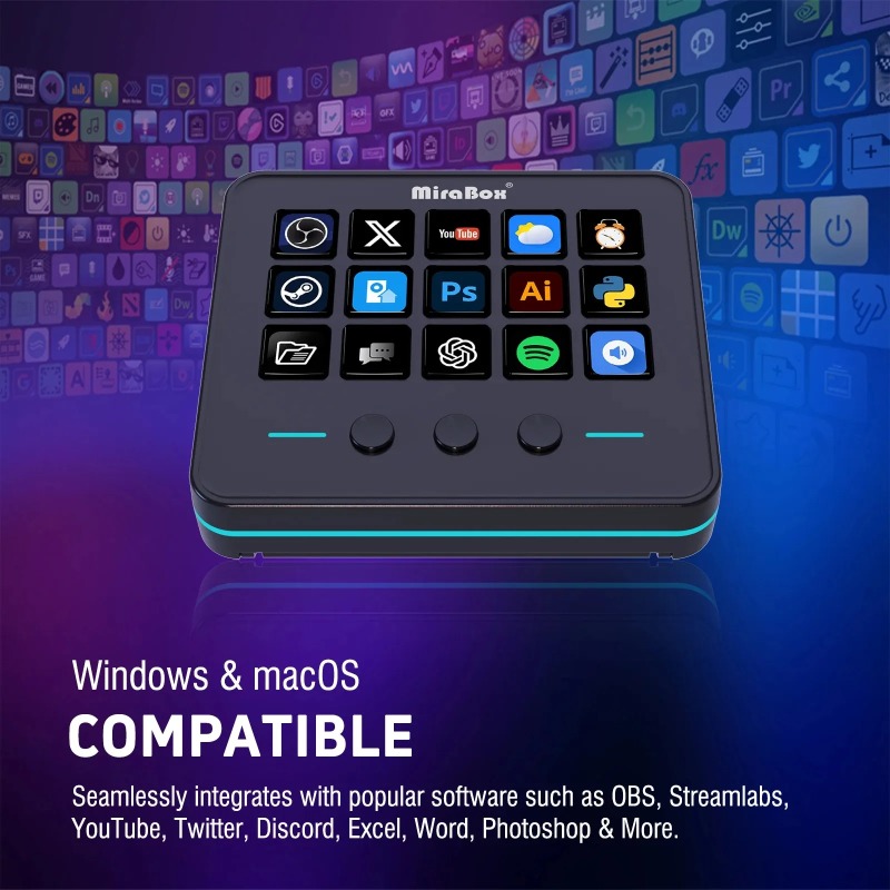 Mirabox M18 V3 تيار سطح السفين - مراجعة Elgato Stream Deck وسعره