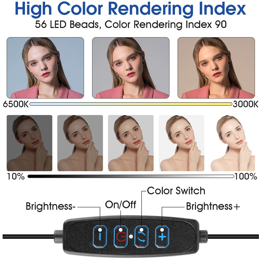 ضوء فيديو LED بحجم 16 سم مع حا - مراجعة Webcam Ring Light وسعره