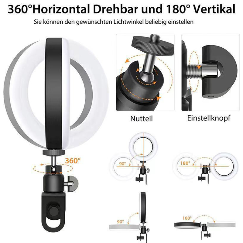 ضوء فيديو LED بحجم 16 سم مع حا - مراجعة Webcam Ring Light وسعره