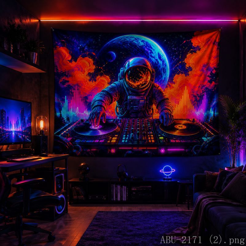 سجادة جدارية بتصميم رائد فضاء  - مراجعة Esports Gaming Bar وسعره
